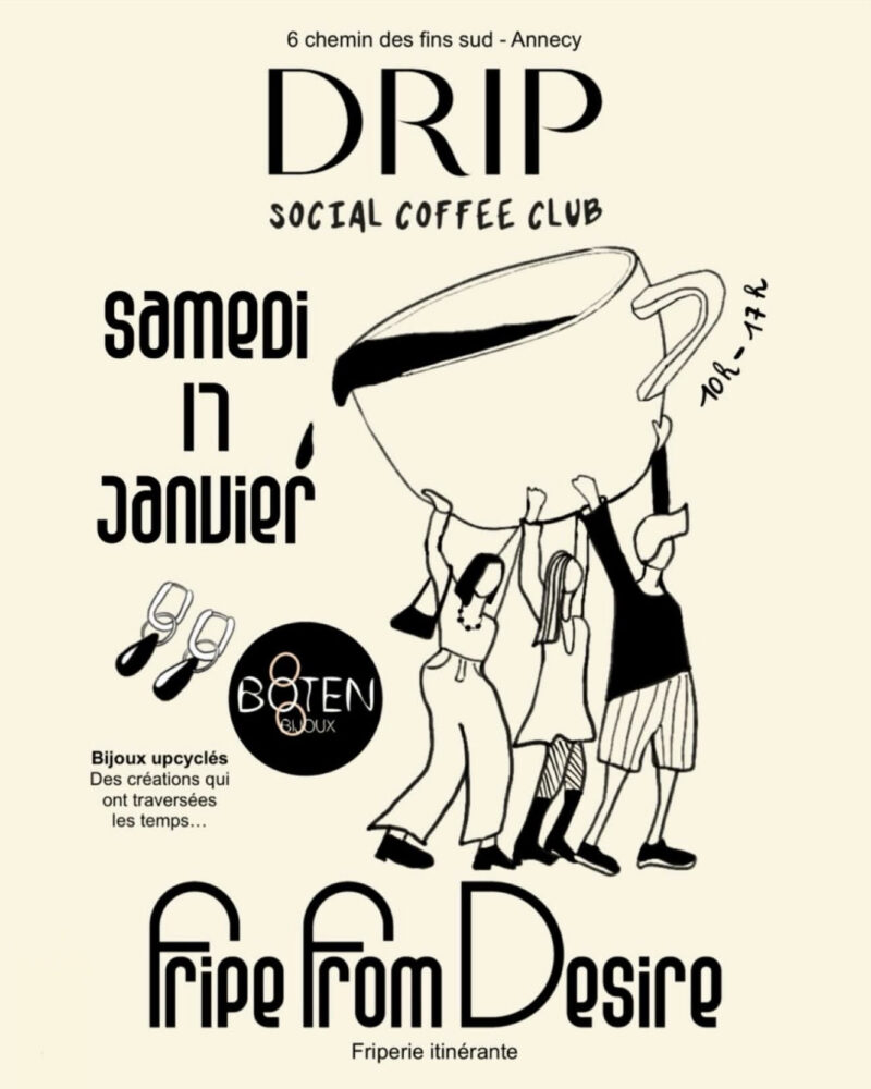 Drip Coffee Shop vide dressing homme et femme Annecy